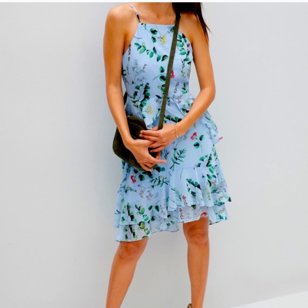 Banana Republic Blue Midi Floral Dress